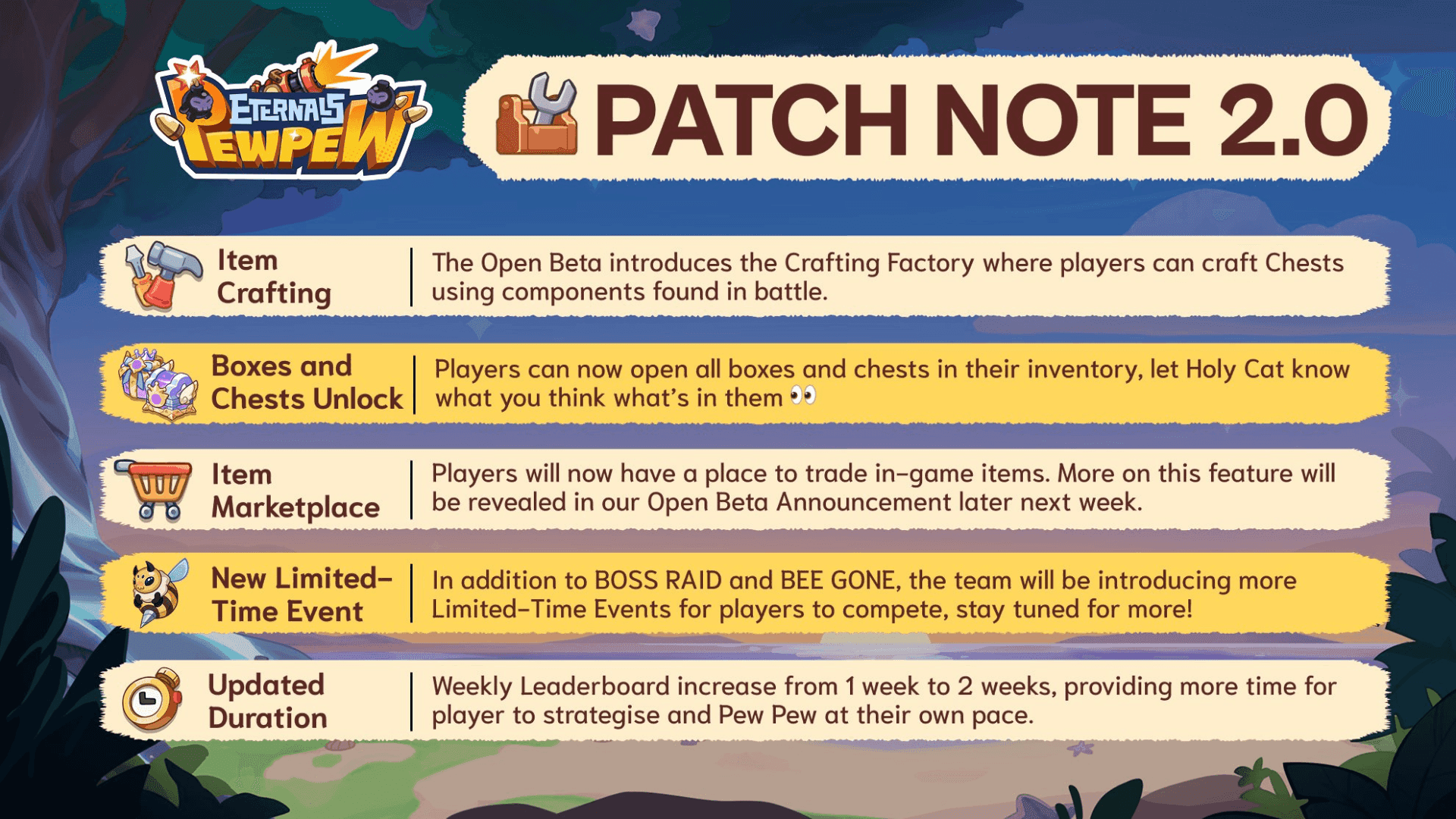 Eternals Pew Pew Upcoming Open Beta