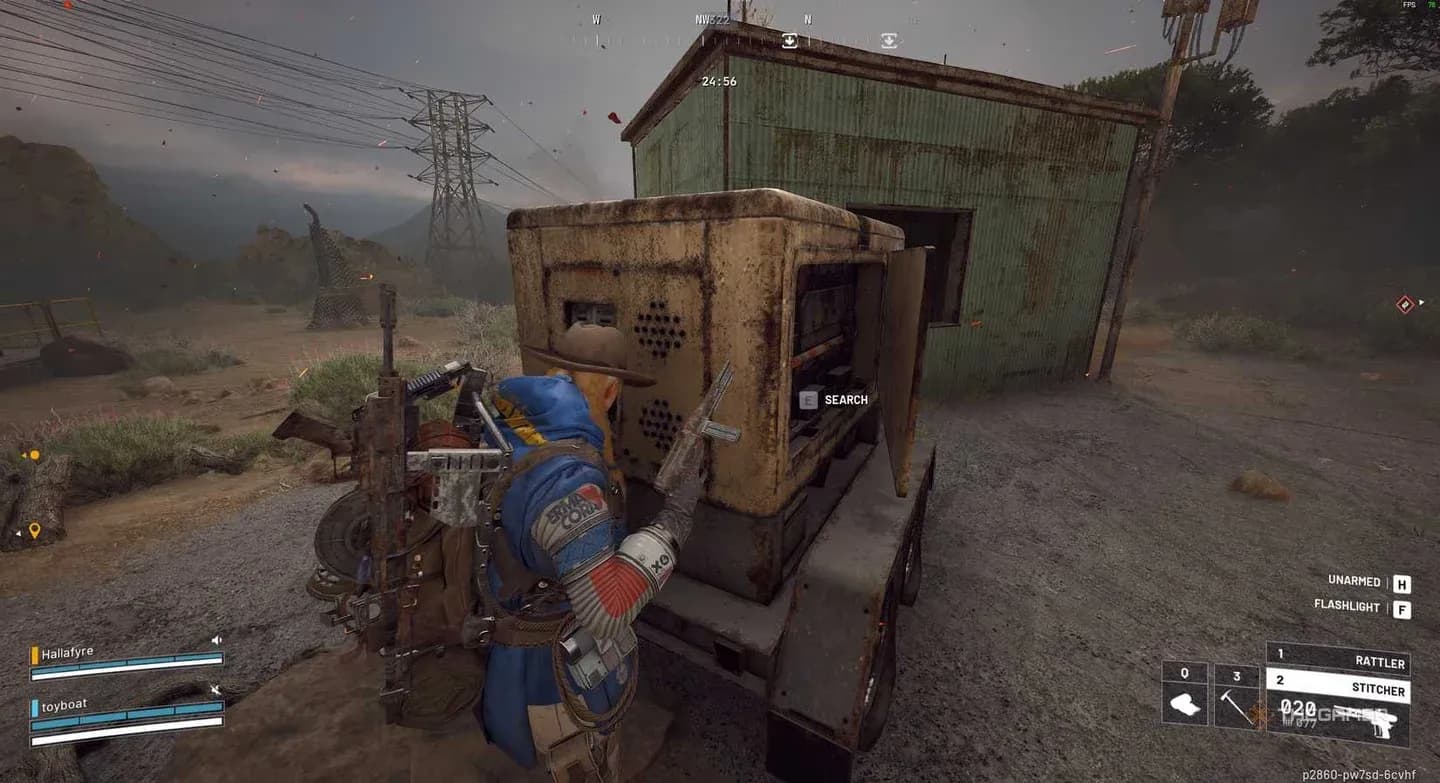 Climb the exterior stairs to the top