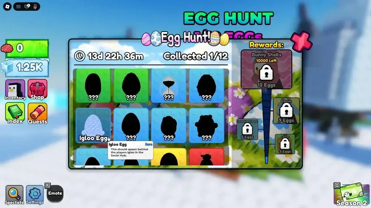 Easter event collection tracker