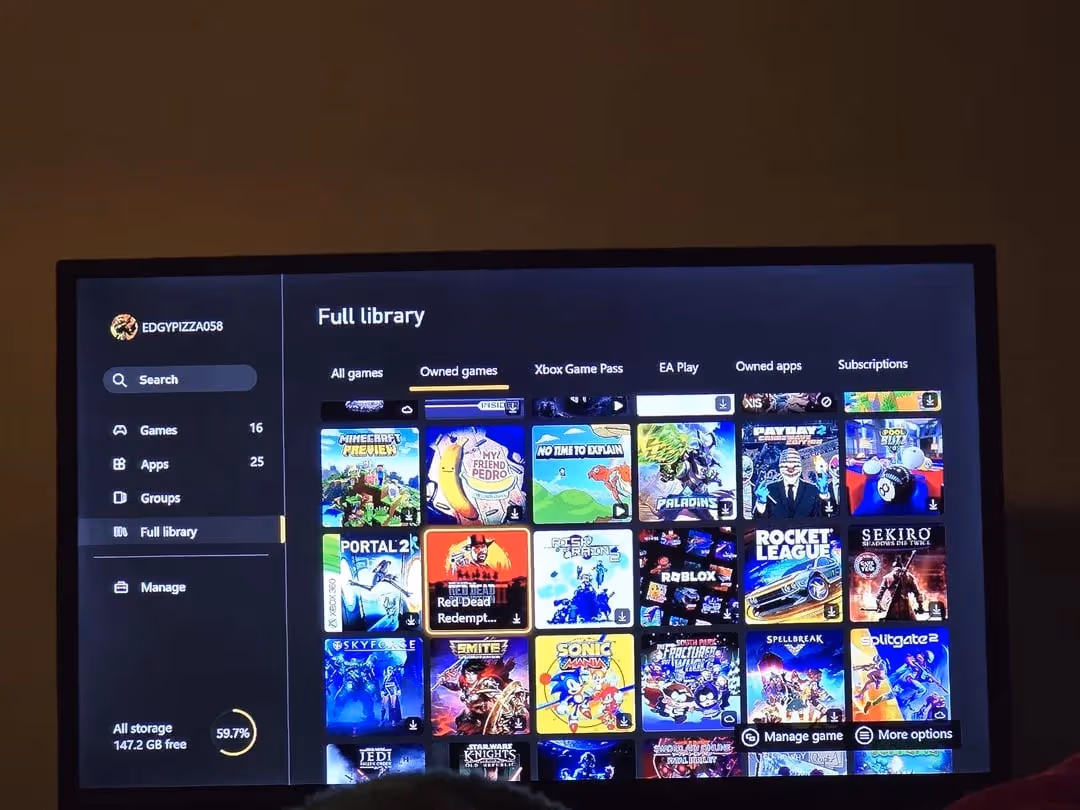 Xbox BC library on Series X