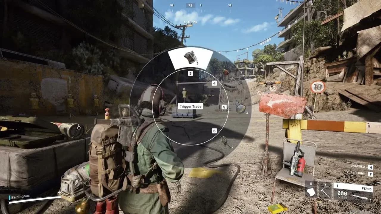 Radial menu with all three items