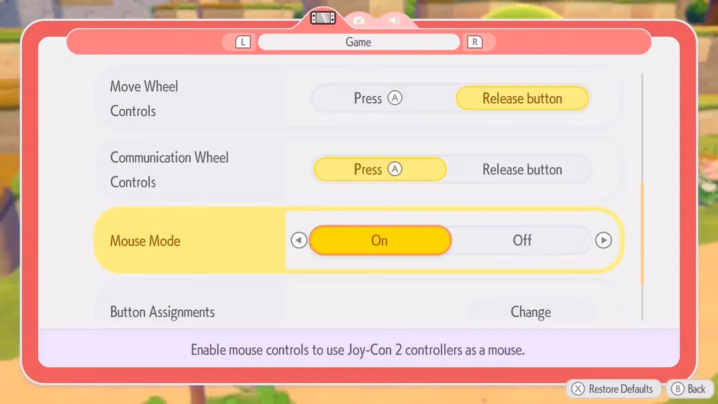 Move Wheel set to Release Button