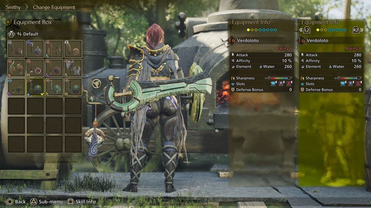 Gogma Artian upgrade menu