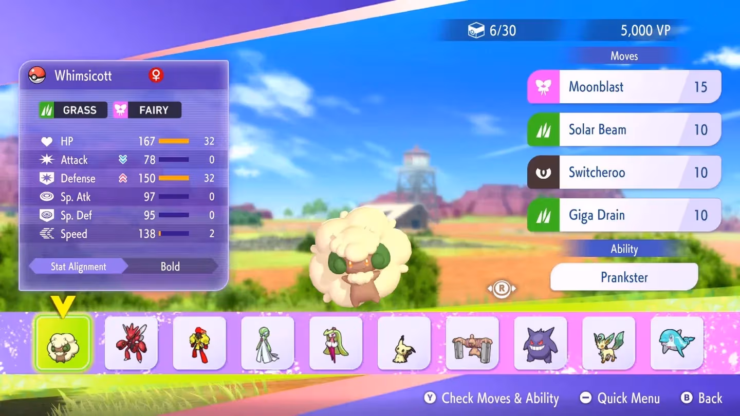 Team assembly PC menu