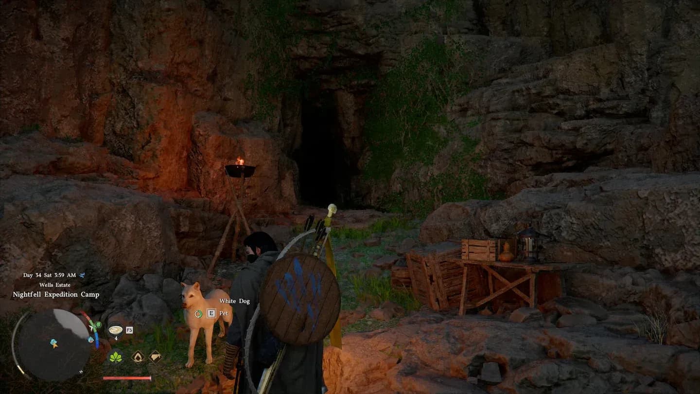 Cave entrance at Nightfell camp