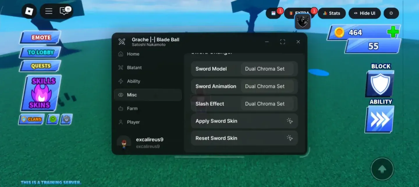 Extra menu button location