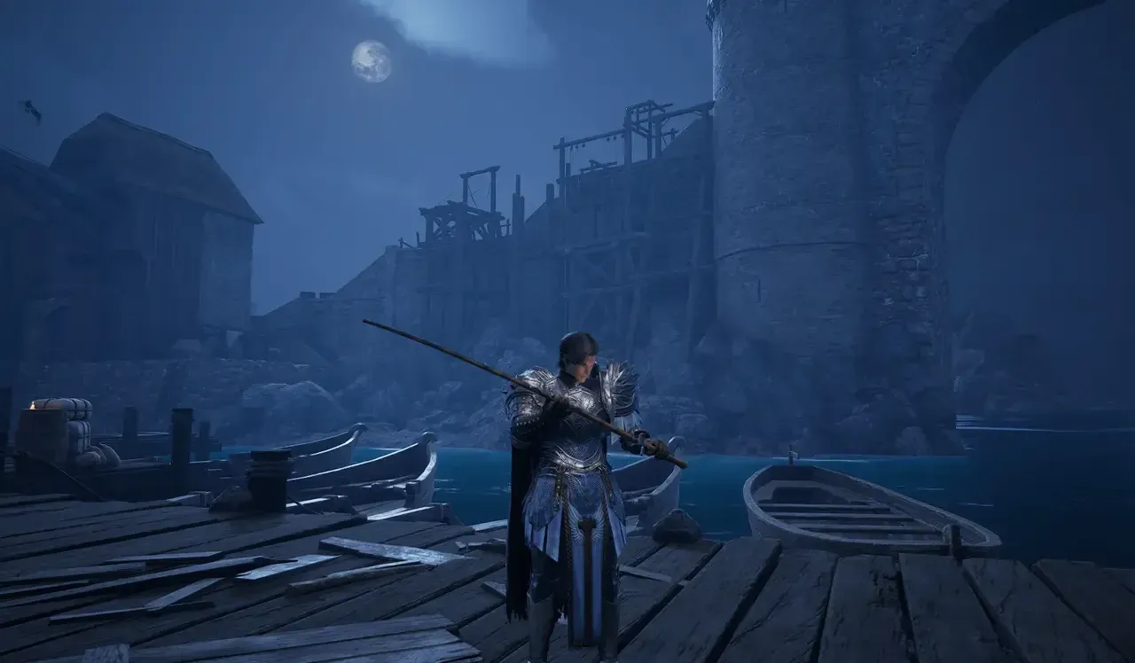 Kliff wirft an einem Angelplatz aus