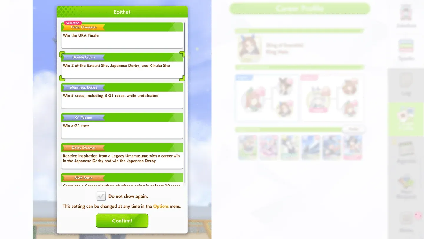 Legacy family tree selection