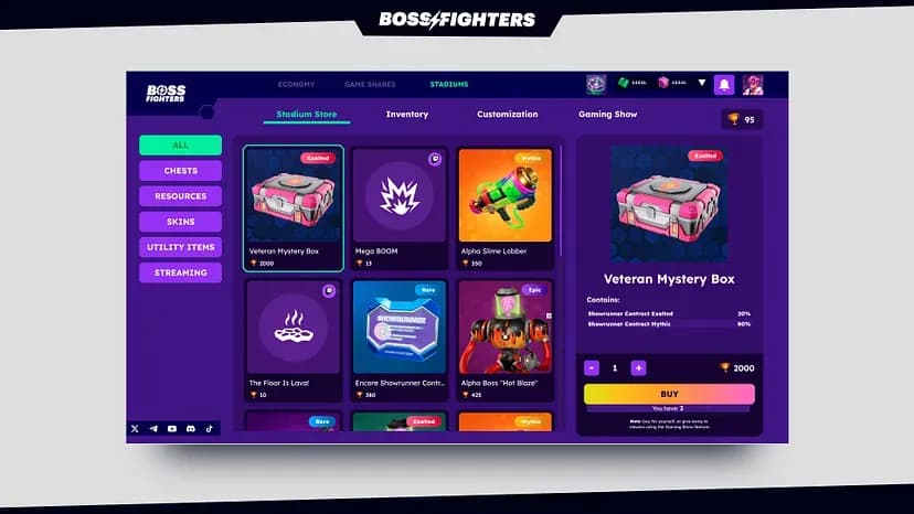 Boss Fighters Introduces Stadiums to Expand Game Economy