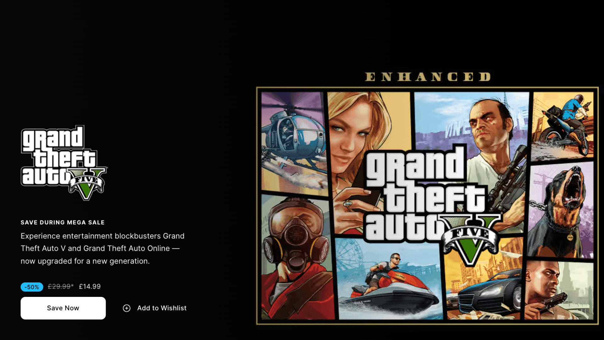 GTA V Mega Sale on Epic Games Store