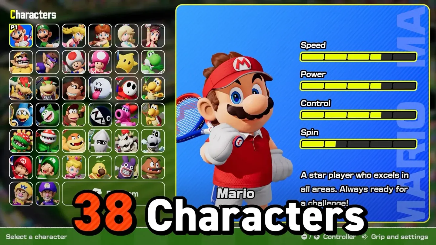 Character selection menu