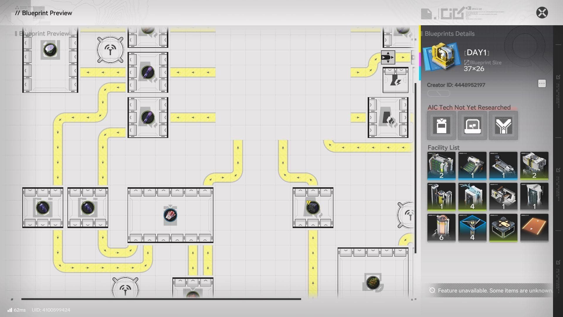 Interface de criação de blueprint