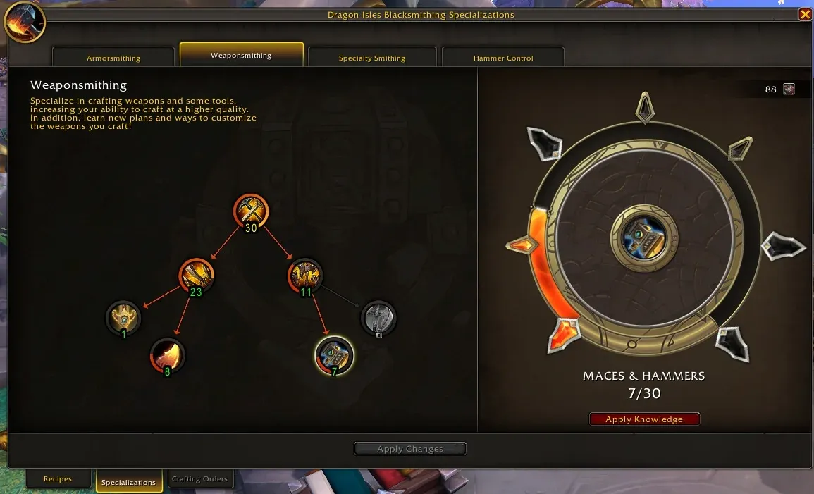 Concentration and crafting stats