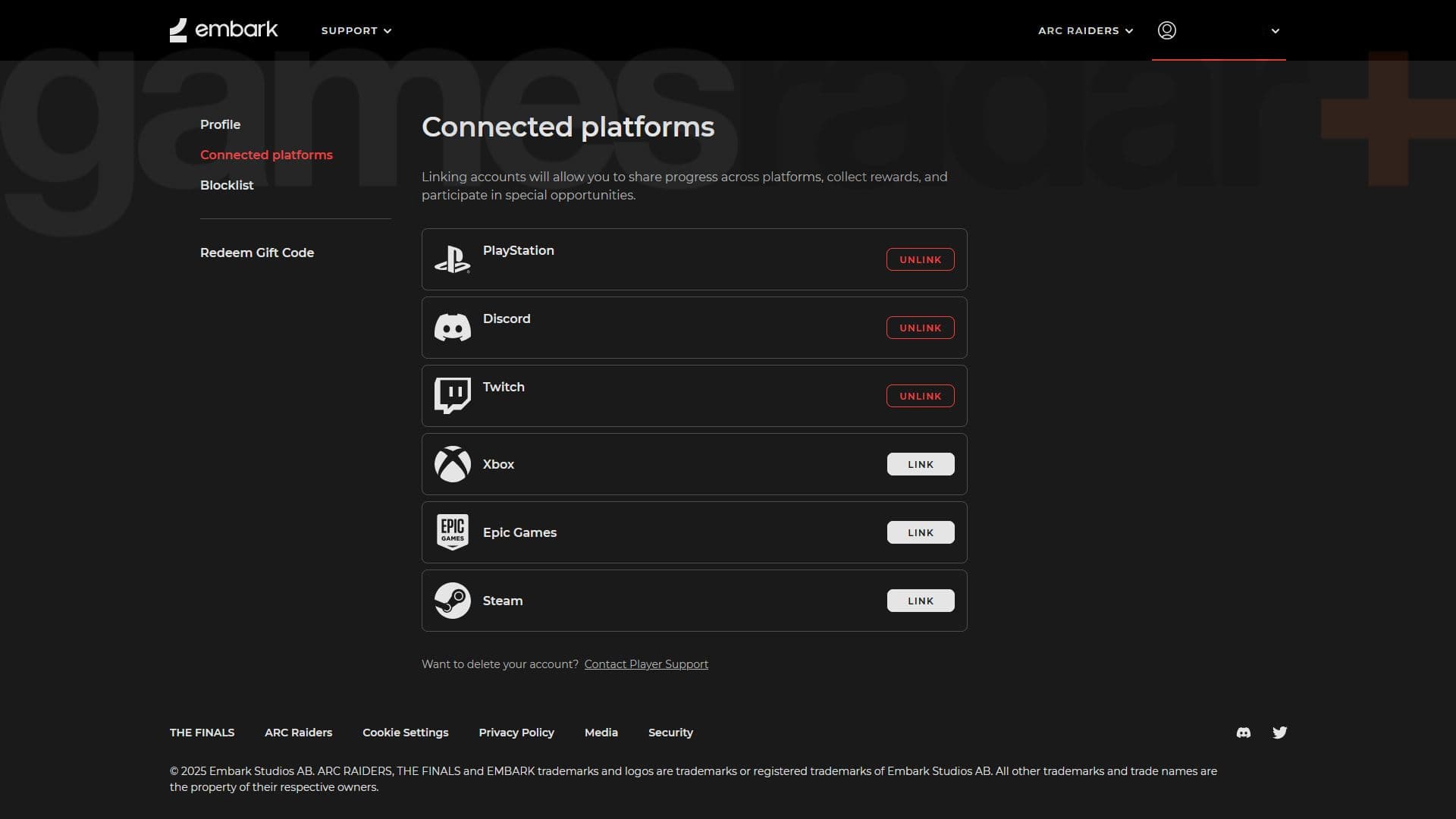 Embark ID verification page