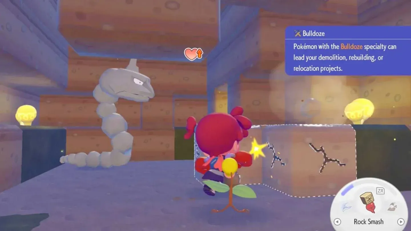 Rock Smash clears cave path