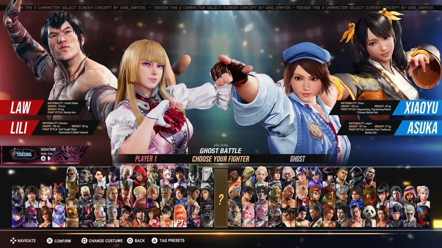 选择你的第一个 Tekken 8 角色