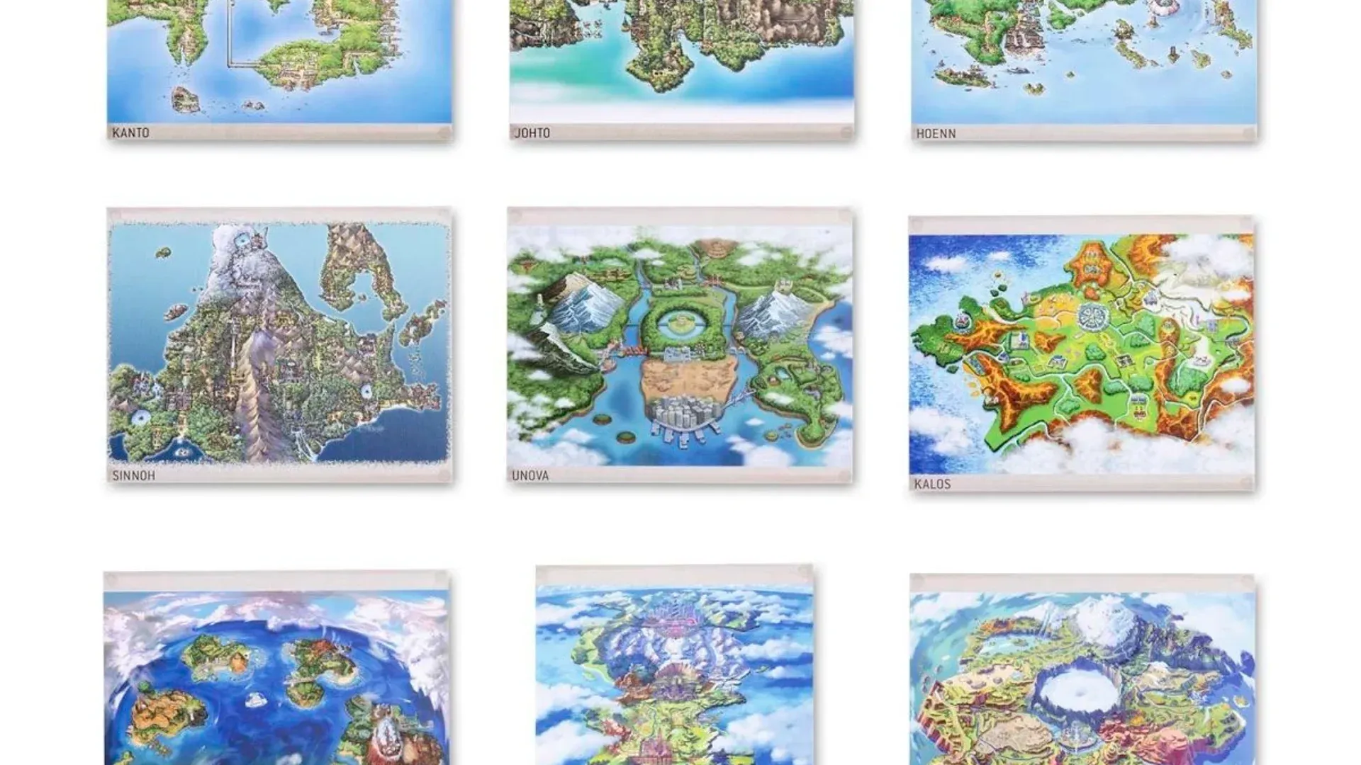 Pokémon Region Maps Posters (9-Pack ...