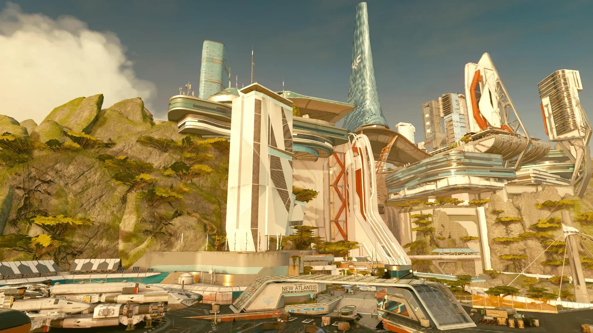 New Atlantis as seen from the Spaceport ...