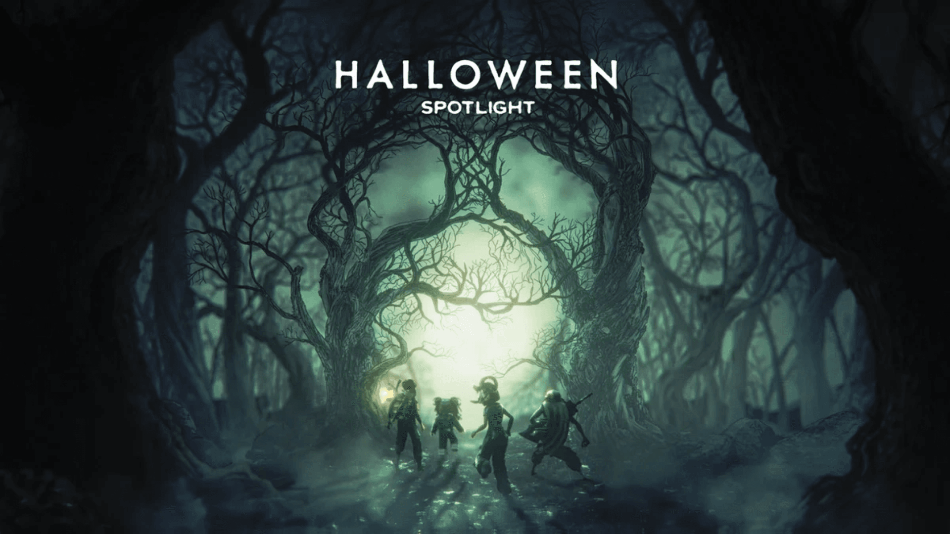 Roblox Halloween Spotlight forest artwork from a previous seasonal event