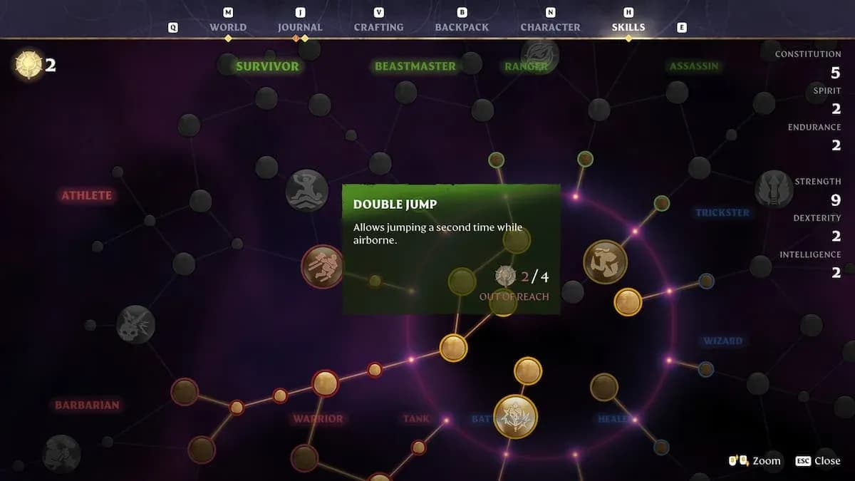 Double Jump node location