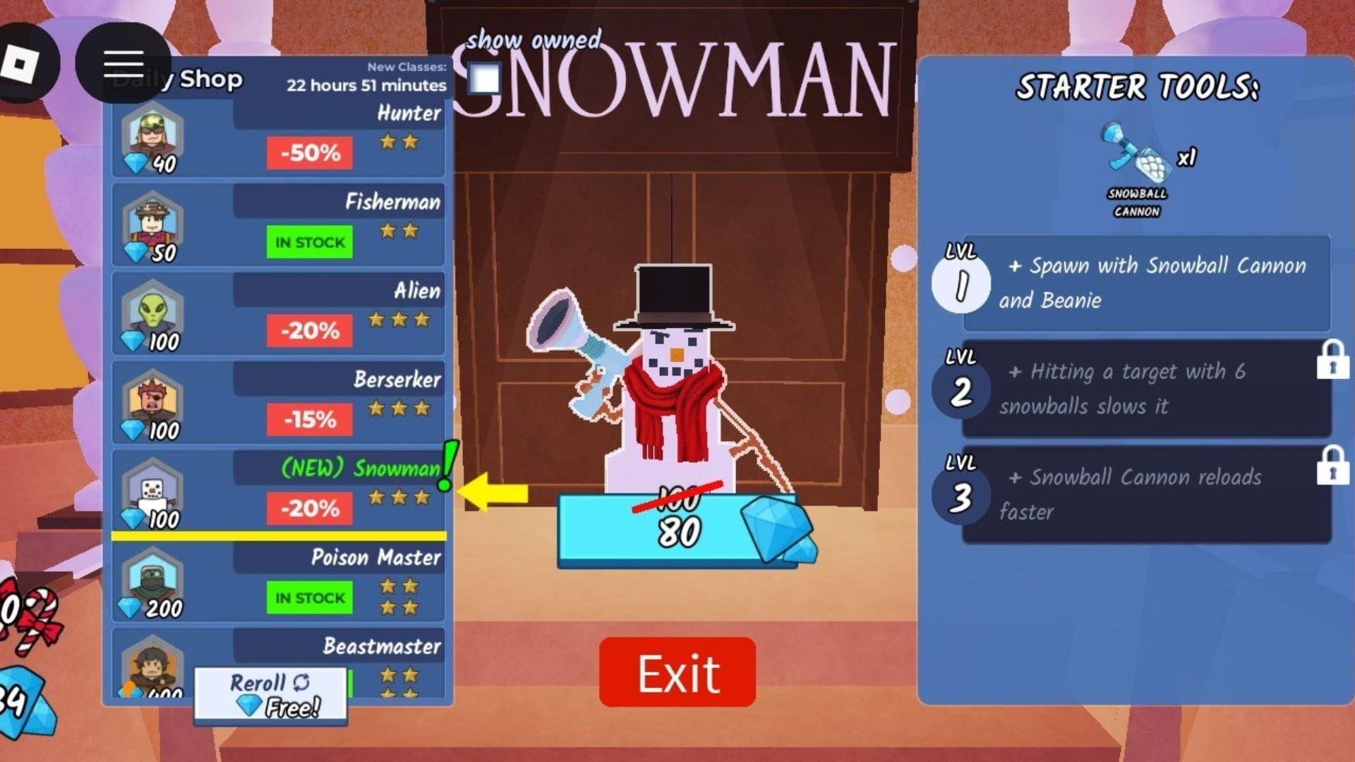 99 Nights in the Forest Snowman guide