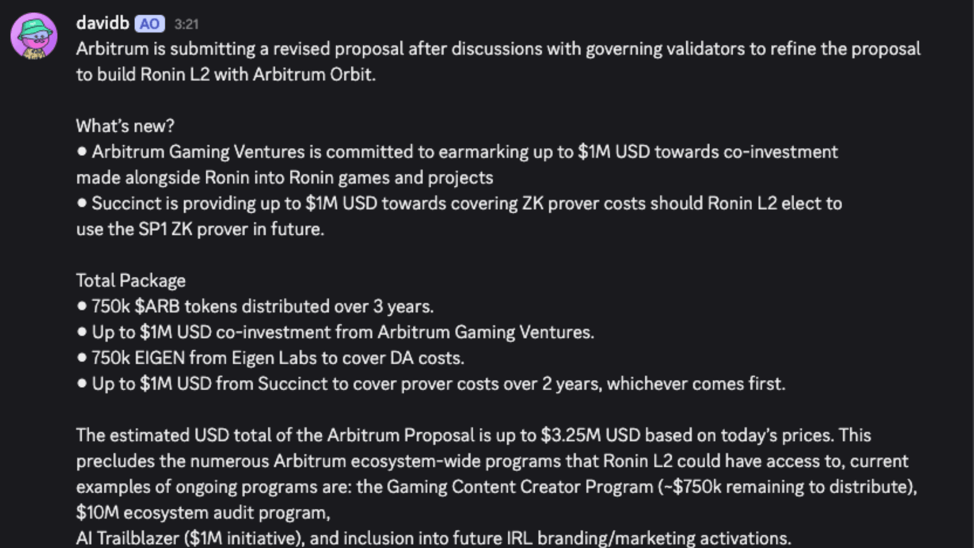 Arbitrum 提议开发 Ronin L2 image