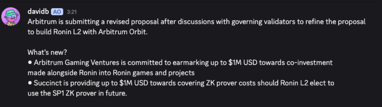 Arbitrum Proposes to Develop Ronin L2
