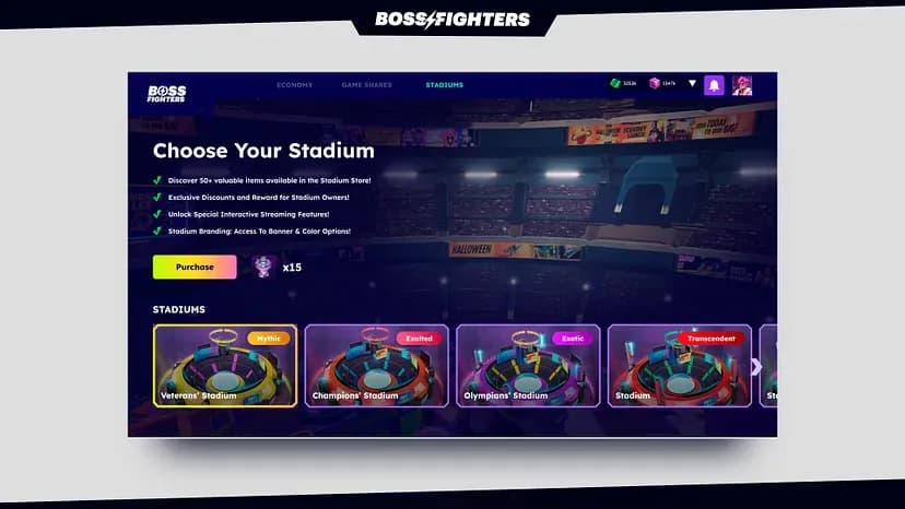 Boss Fighters Introduces Stadiums to Expand Game Economy