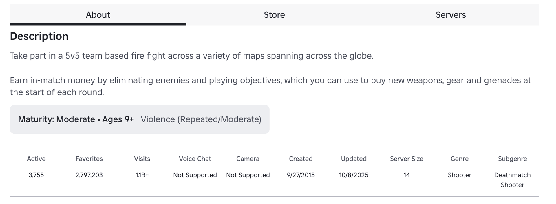 Códigos Counter Blox Roblox para Outubro