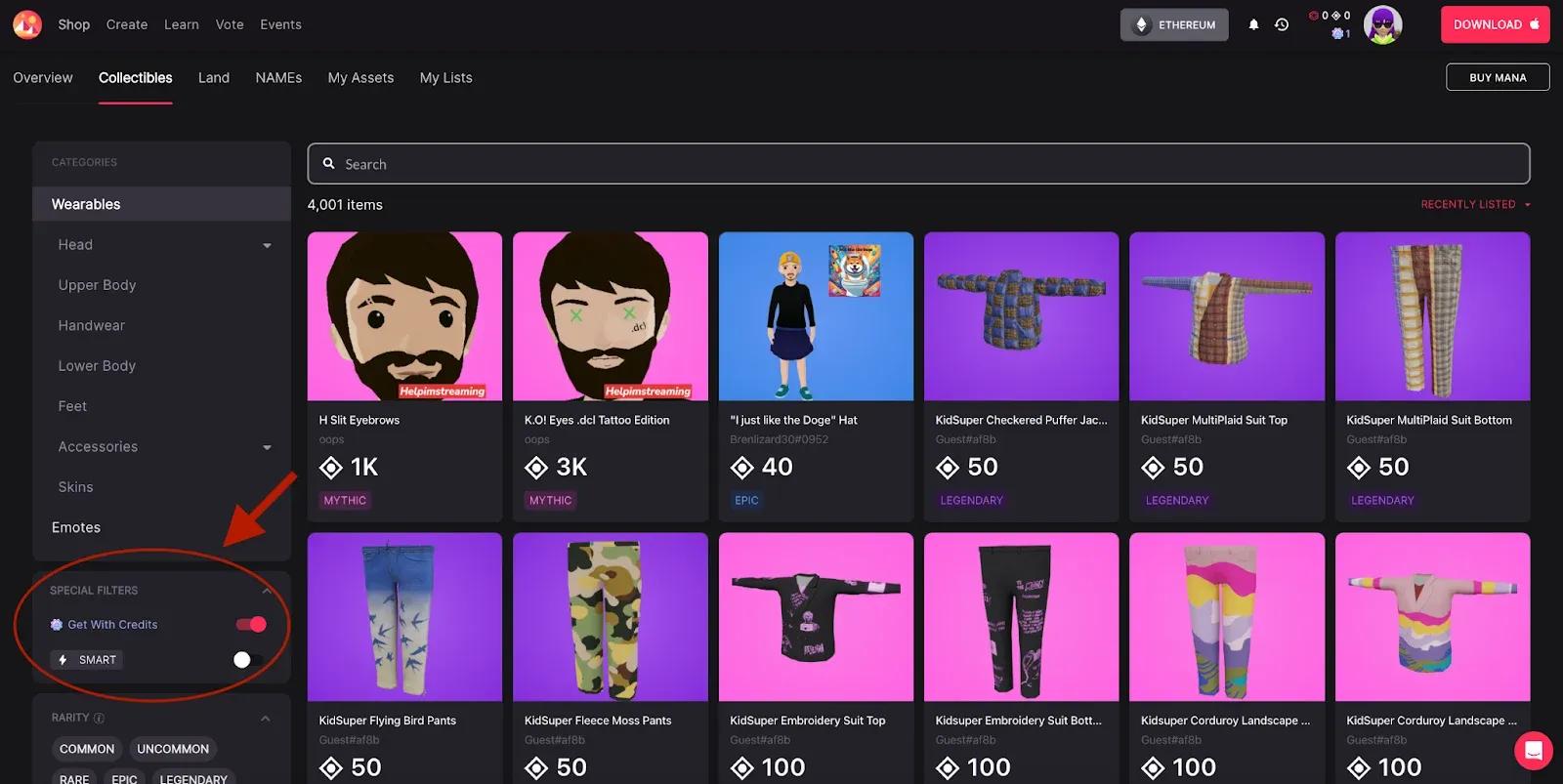 Decentraland Introduces Marketplace Credits