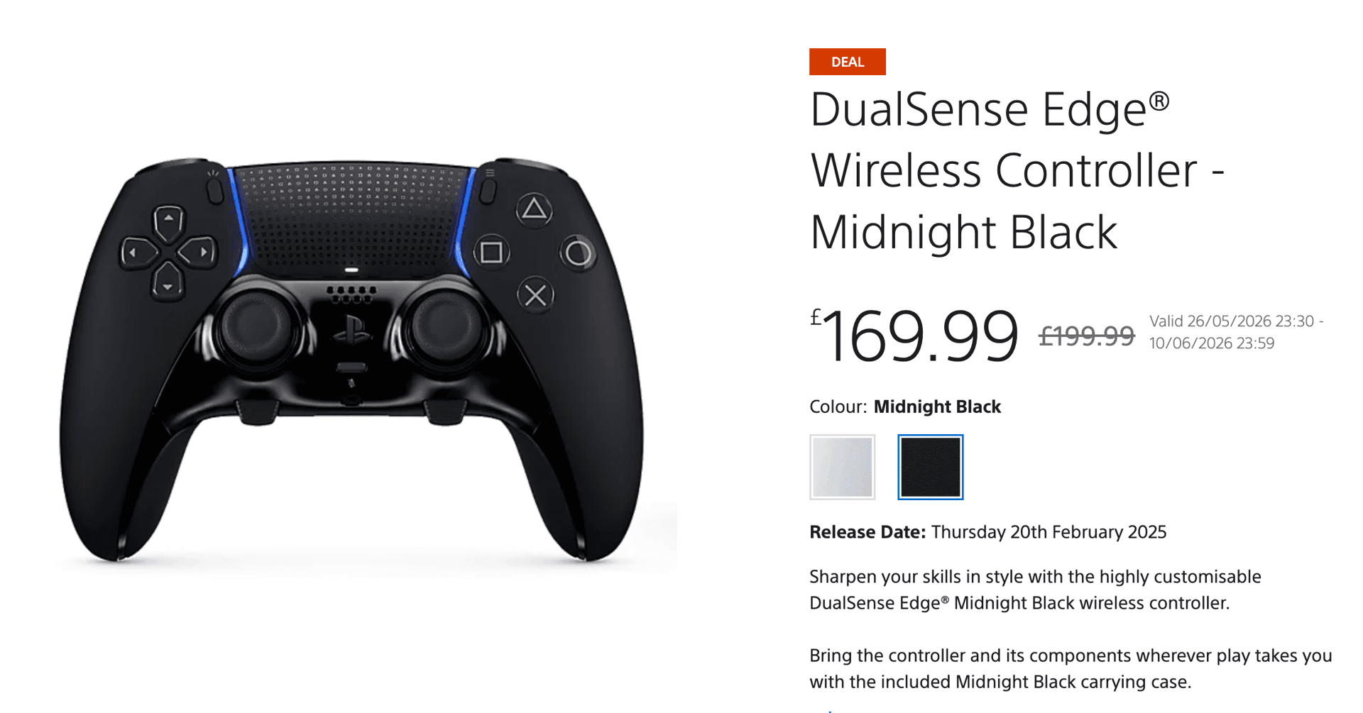 DualSense Edge Midnight Black Deal: Up to 37% Off Custom PS5 Controller