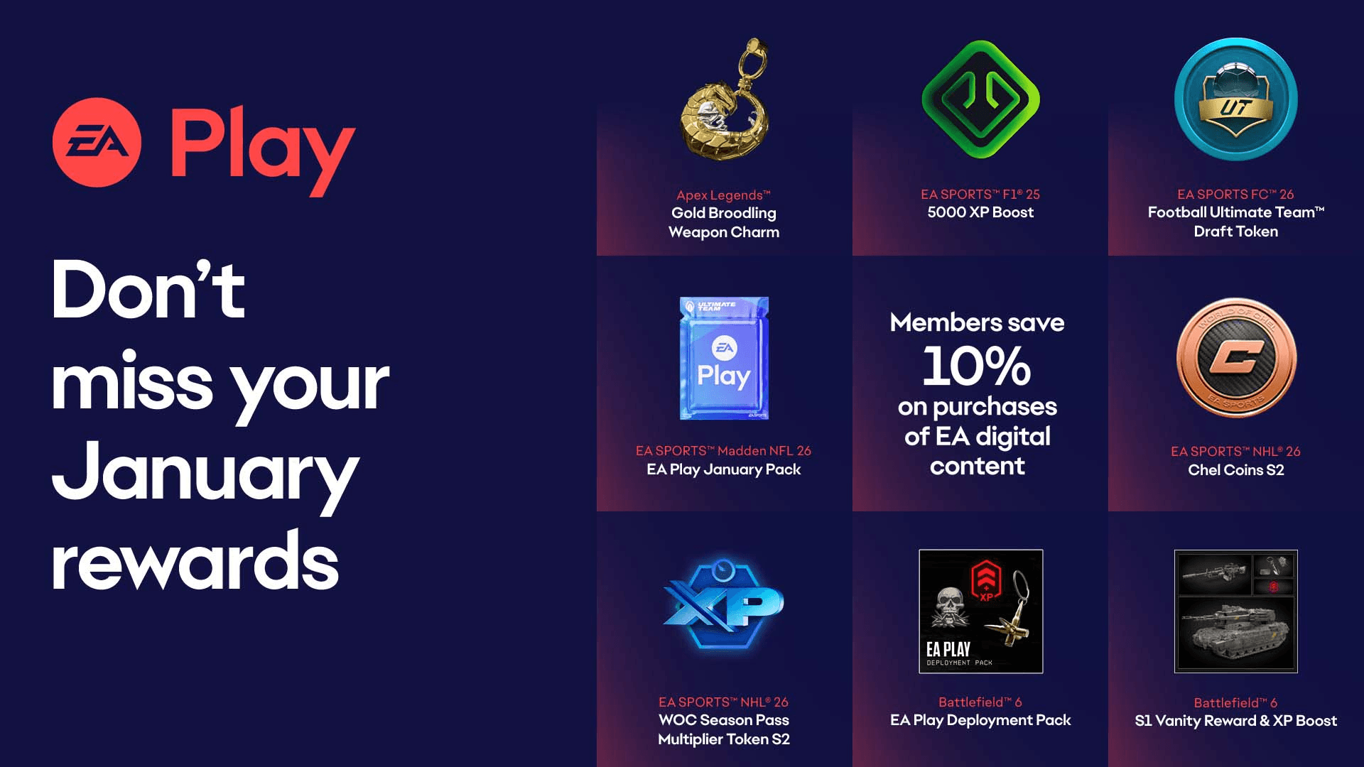 EA Play Big January 2026 Rewards
