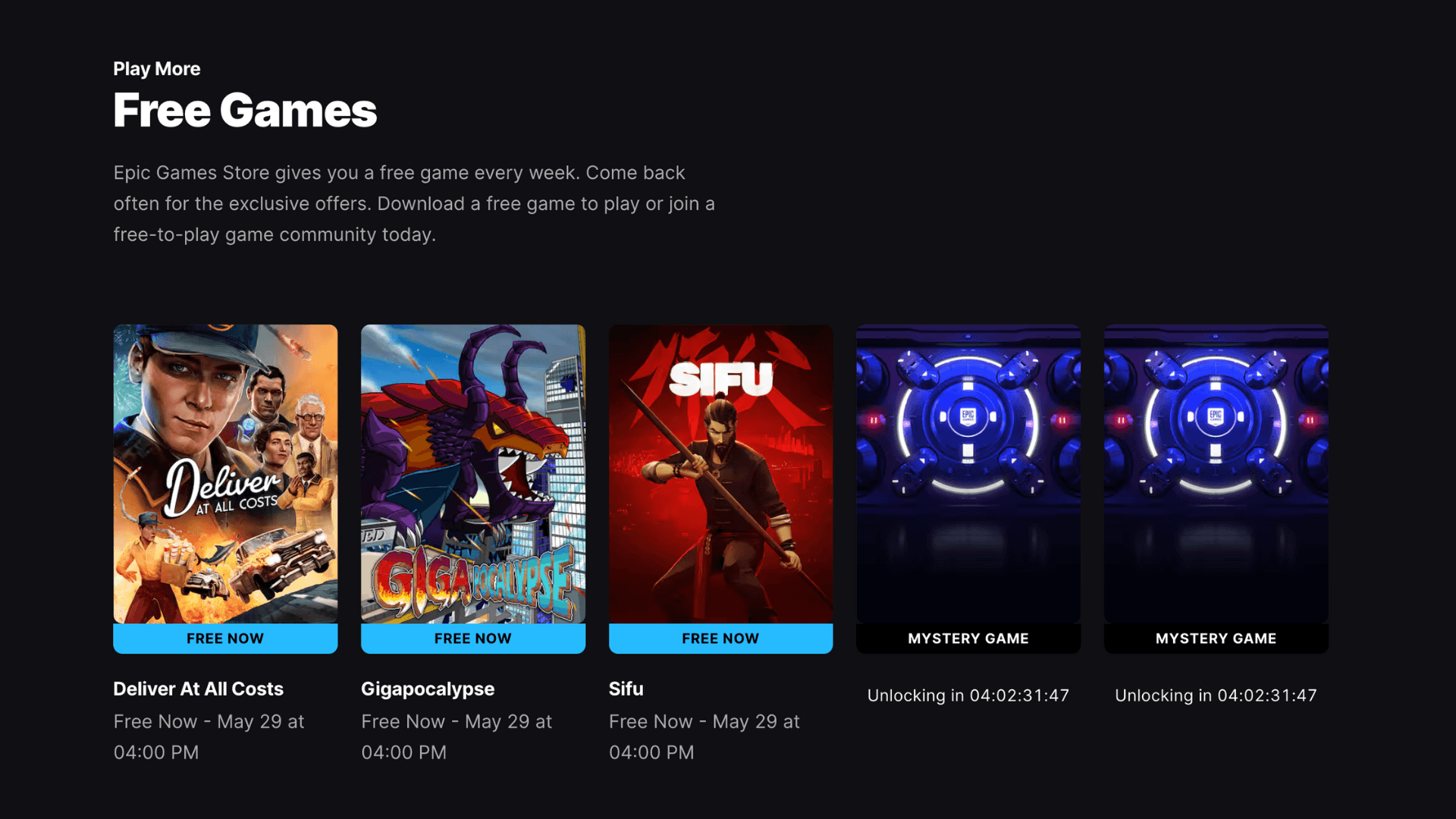 Epic Games Store 新增免費遊戲 image
