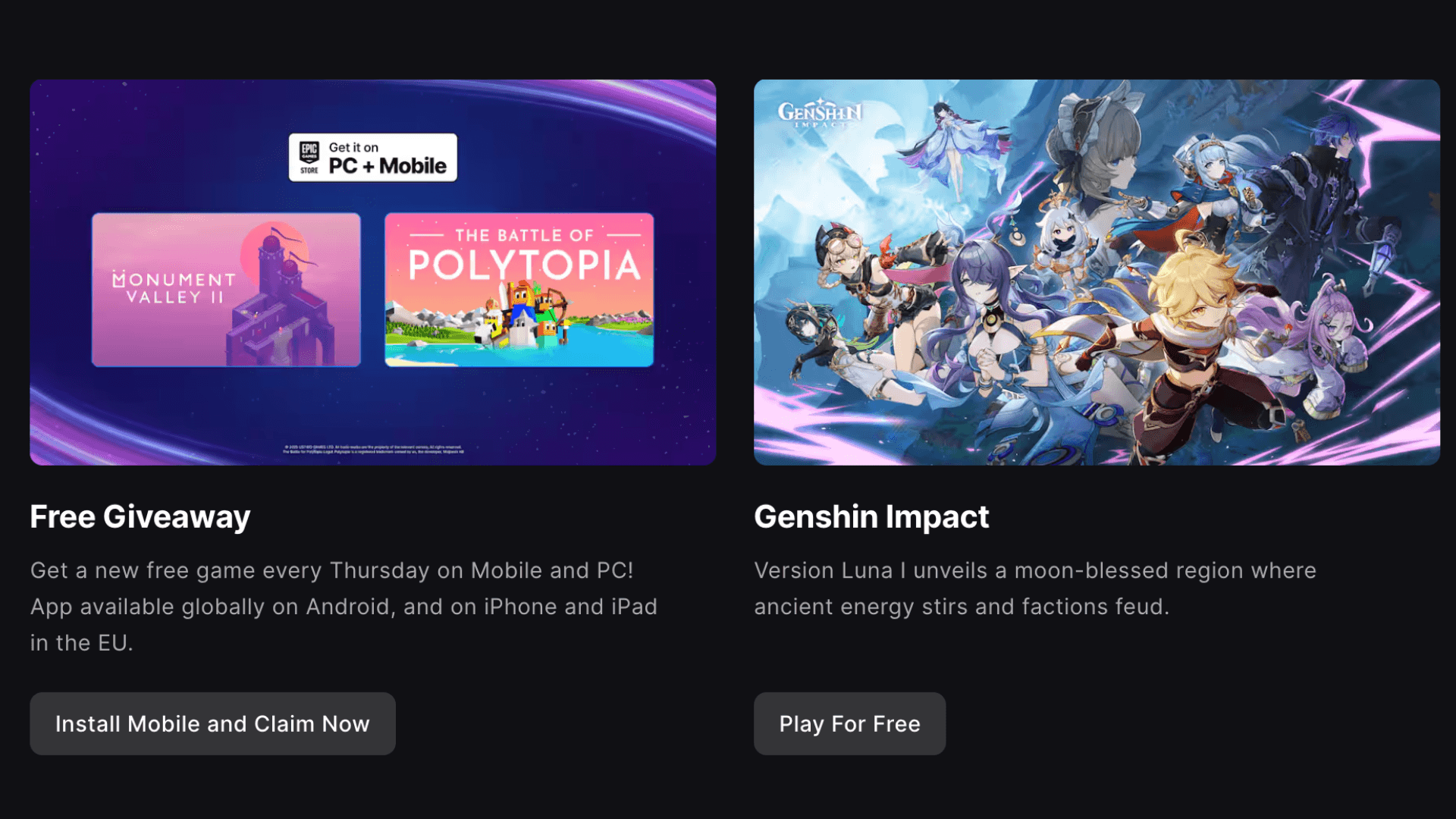 Epic Games Store 最新免费游戏 image