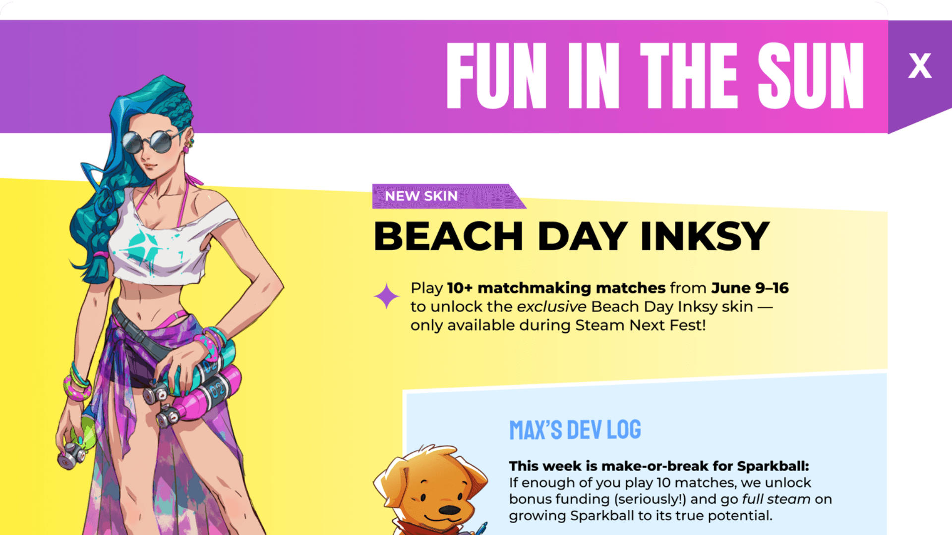 Sparkball 무료 스킨: Steam Next Fest 기간 한정 획득 기회 image