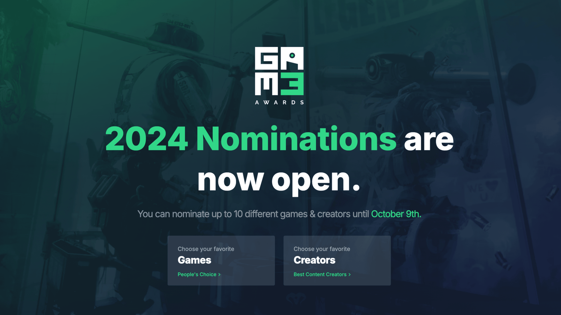 عملية ترشيح جوائز GAM3 لعام 2024 image