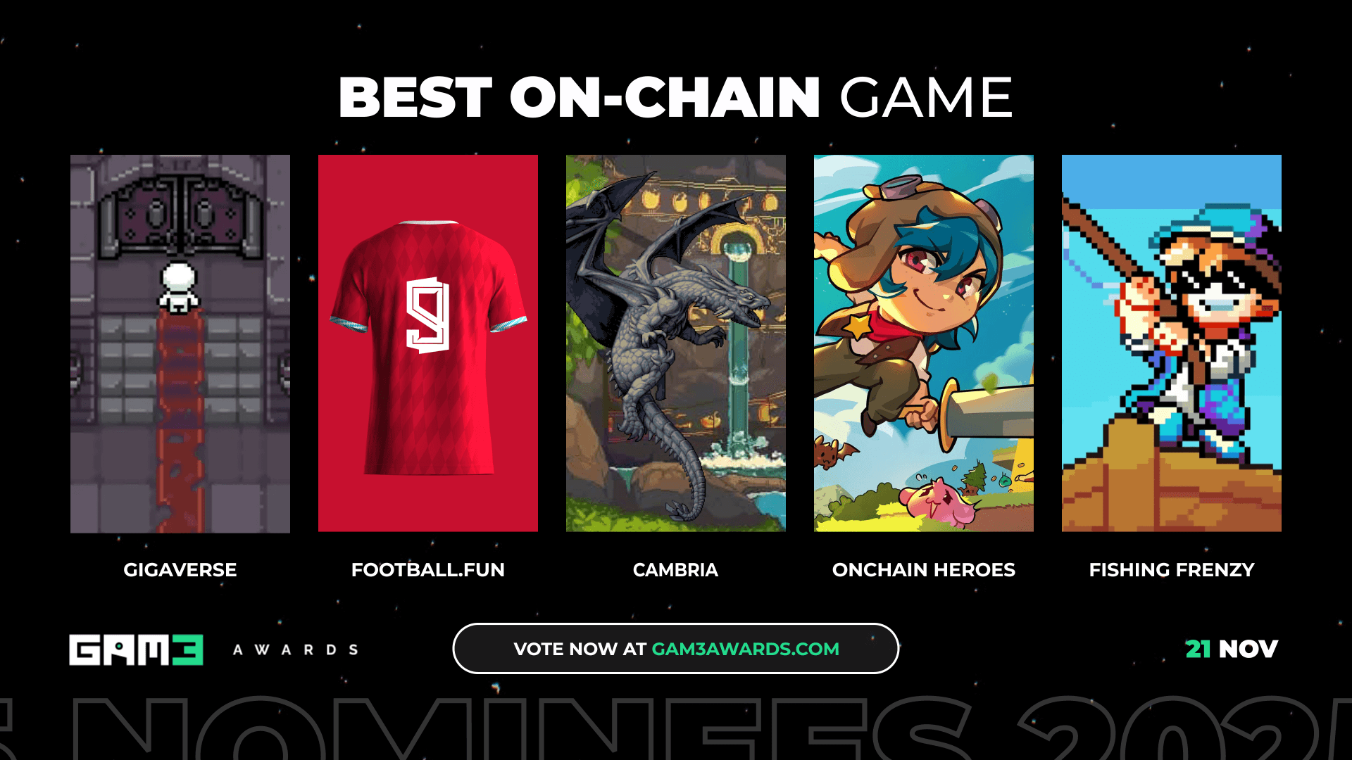 GAM3 Awards 2025 Best On-Chain Nominees
