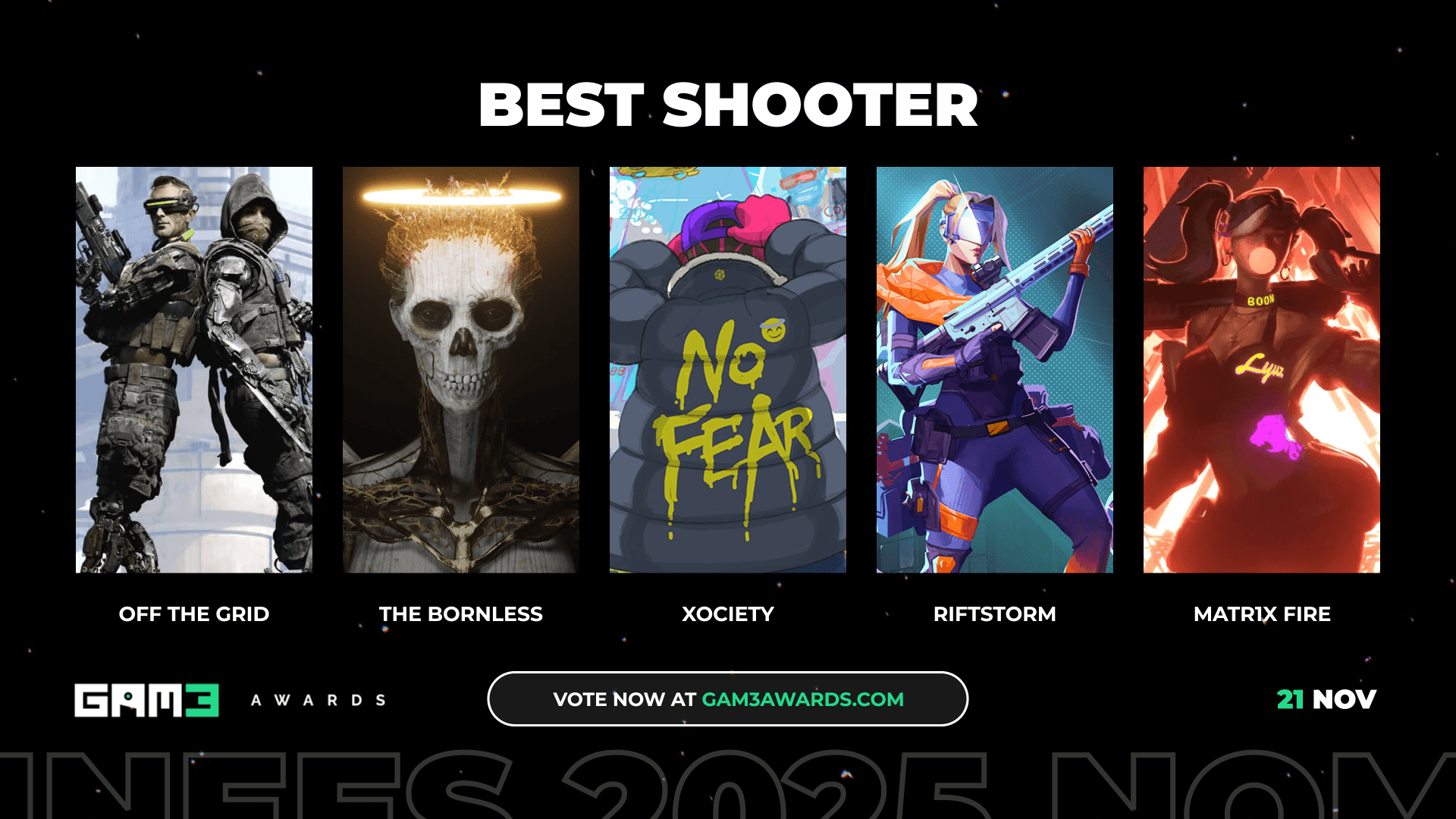 GAM3 Awards 2025 Best Shooter Nominees