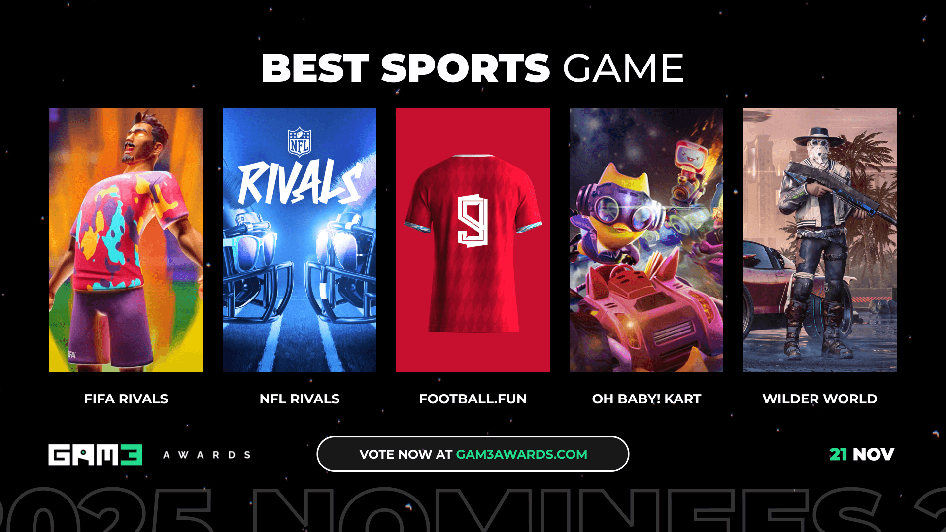 GAM3 Awards 2025 Best Sports Nominees