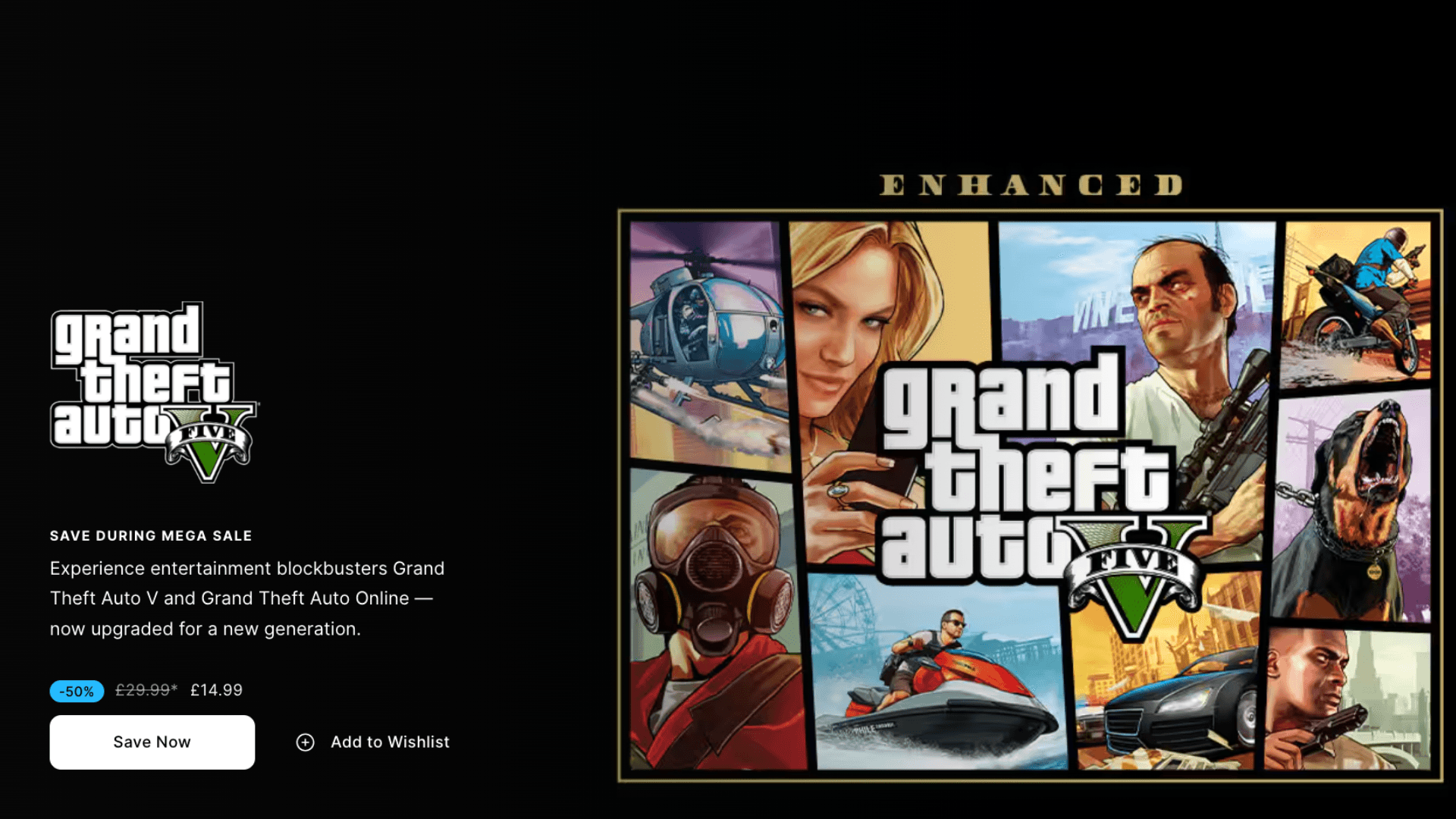 GTA V Mega Sale on Epic Games Store