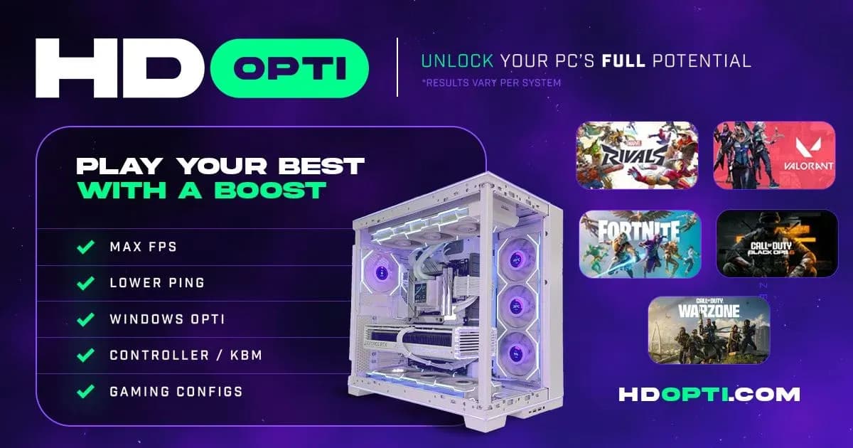 HD OPTI Improves PC Gaming Performance With Windows, GPU, and Network Optimizations