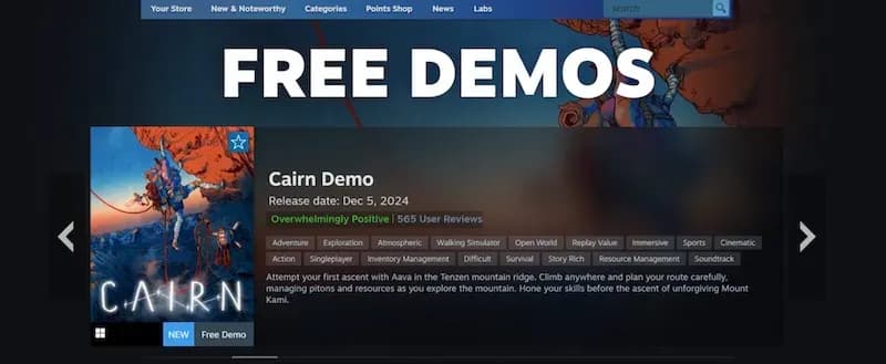 How Cairn Hit 500k Steam Demo Downloads