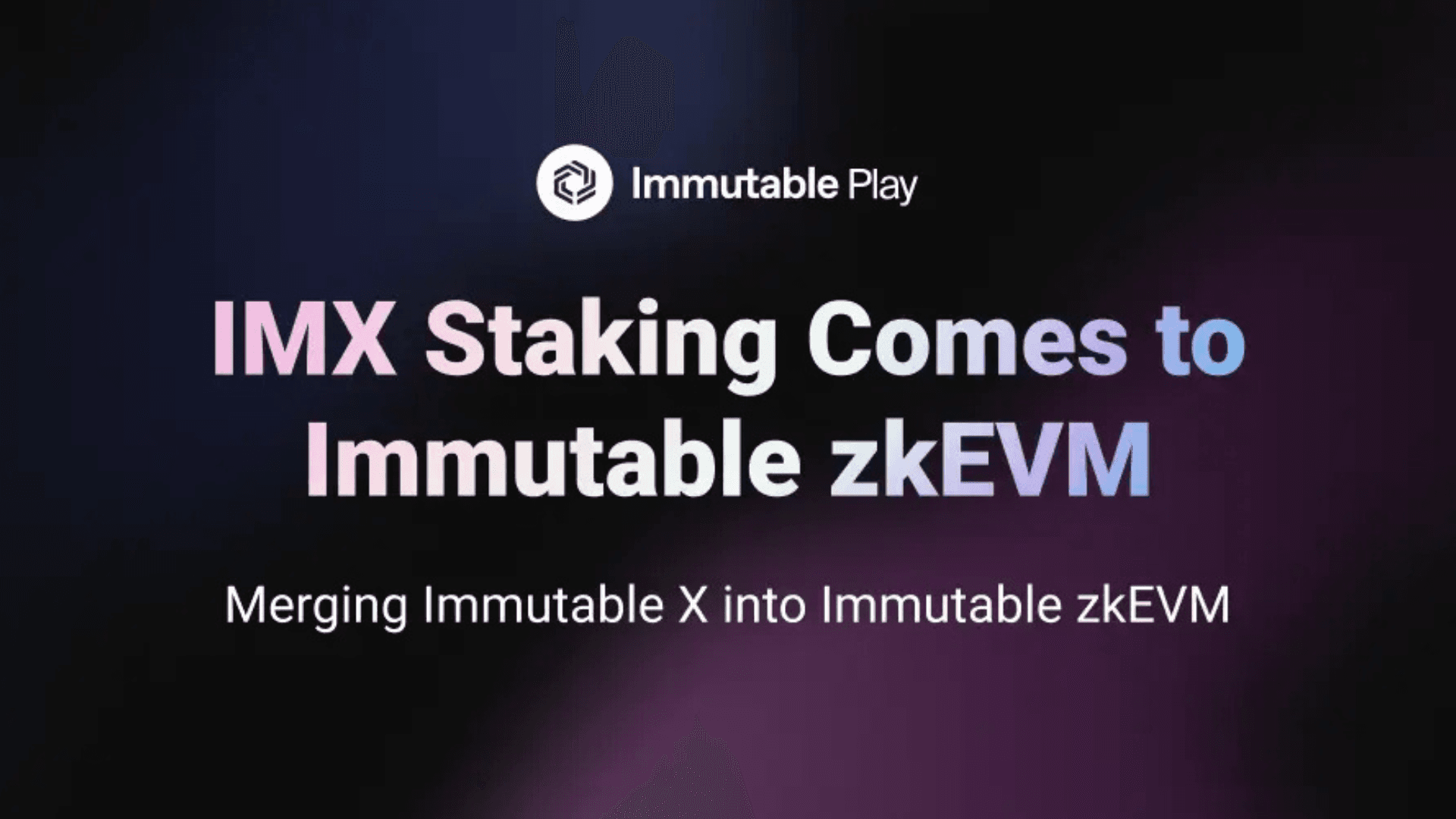 IMX Staking Moves to Immutable zkEVM