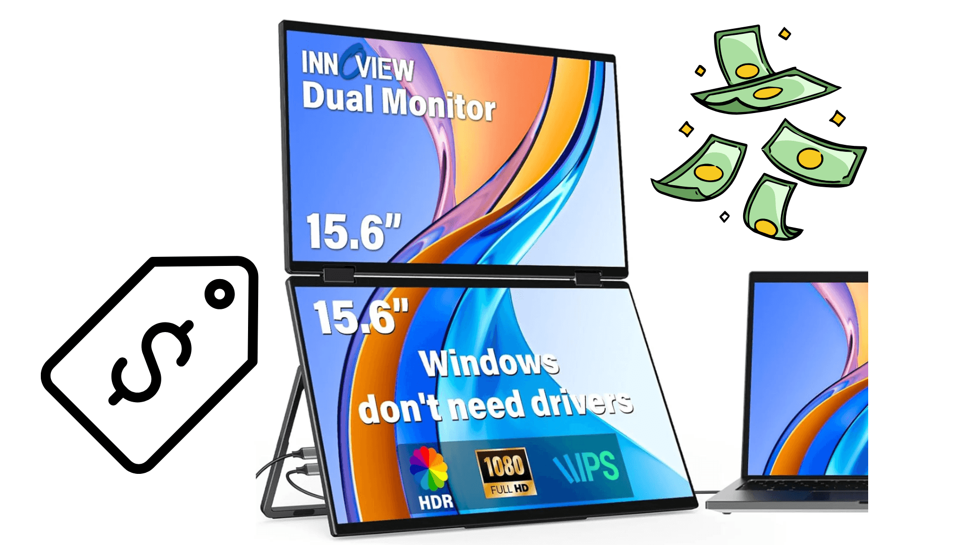 InnoView 15.6" Dual Portable Monitor Discount