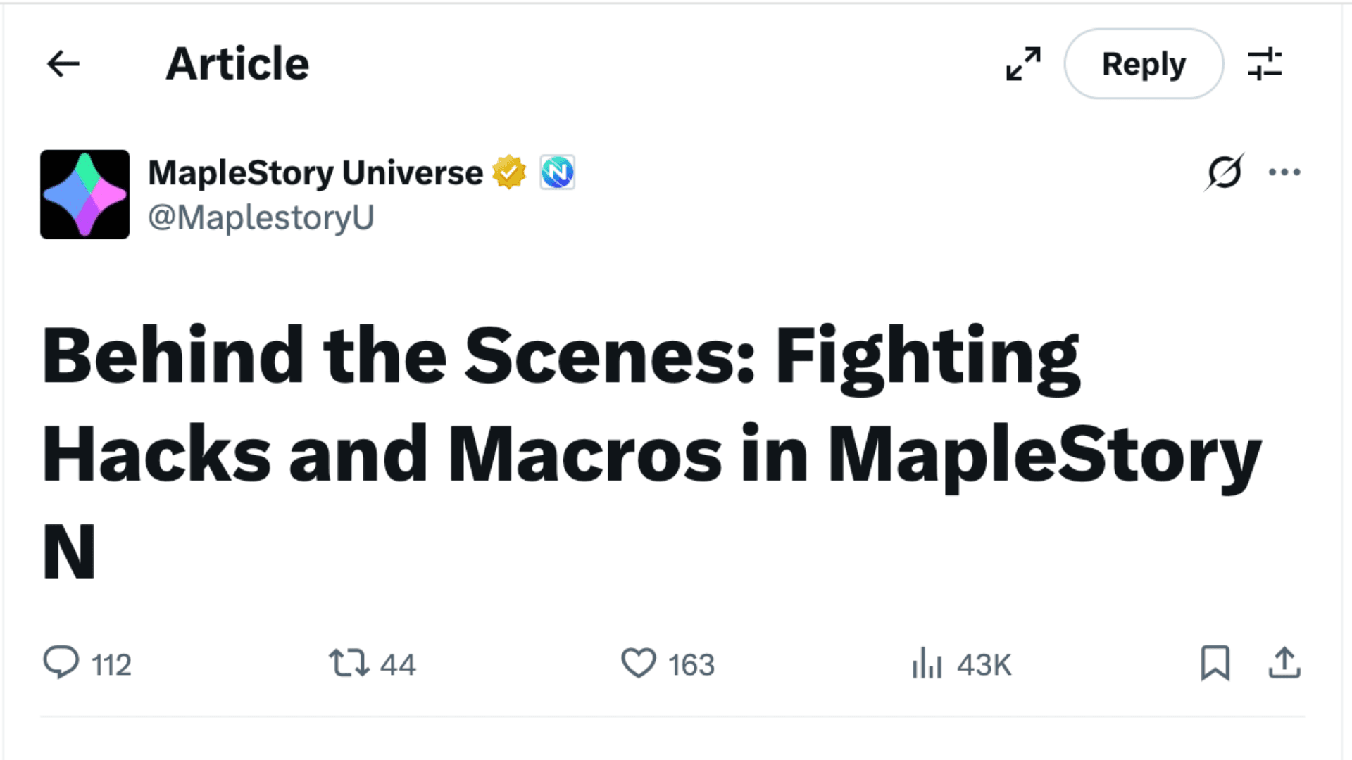 MapleStory因外挂问题增加每日封禁 image