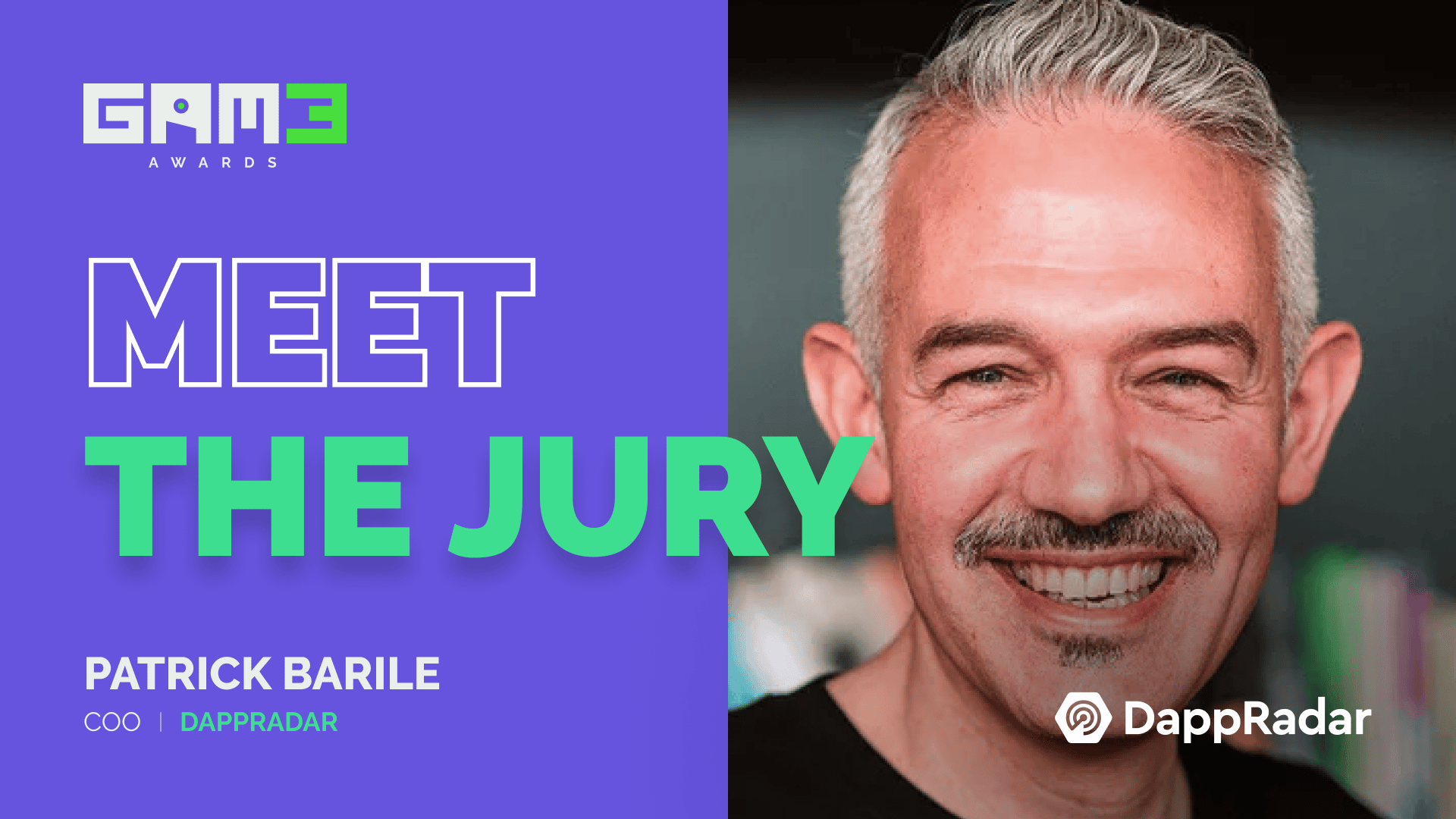 GAM3 Awards Meet the Jury: Patrick Barile | DappRadar