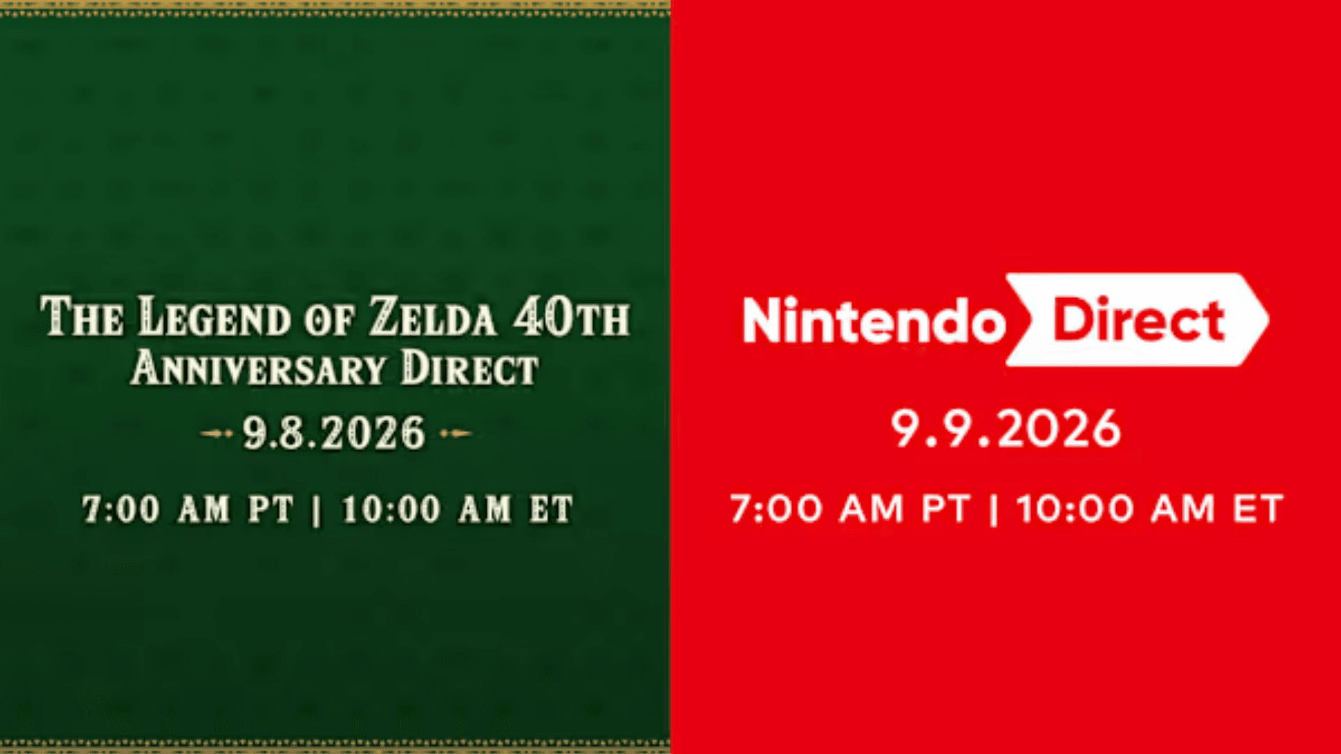 Nintendo Announces Two Directs Including Zelda 40th Anniversary