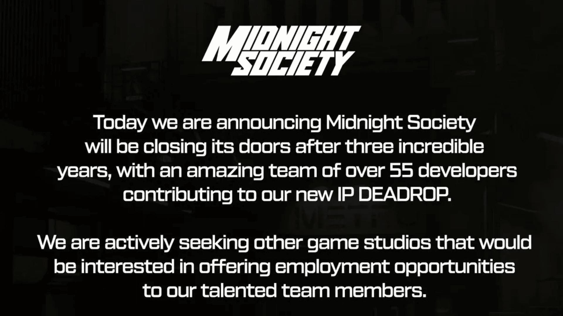 Midnight Society Shuts Down and Discontinues DeadDrop