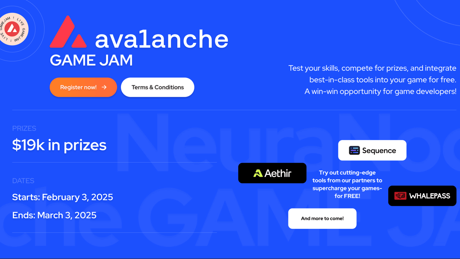 NeuraNode x Avalanche Game Jam Offers $19k in Prizes 