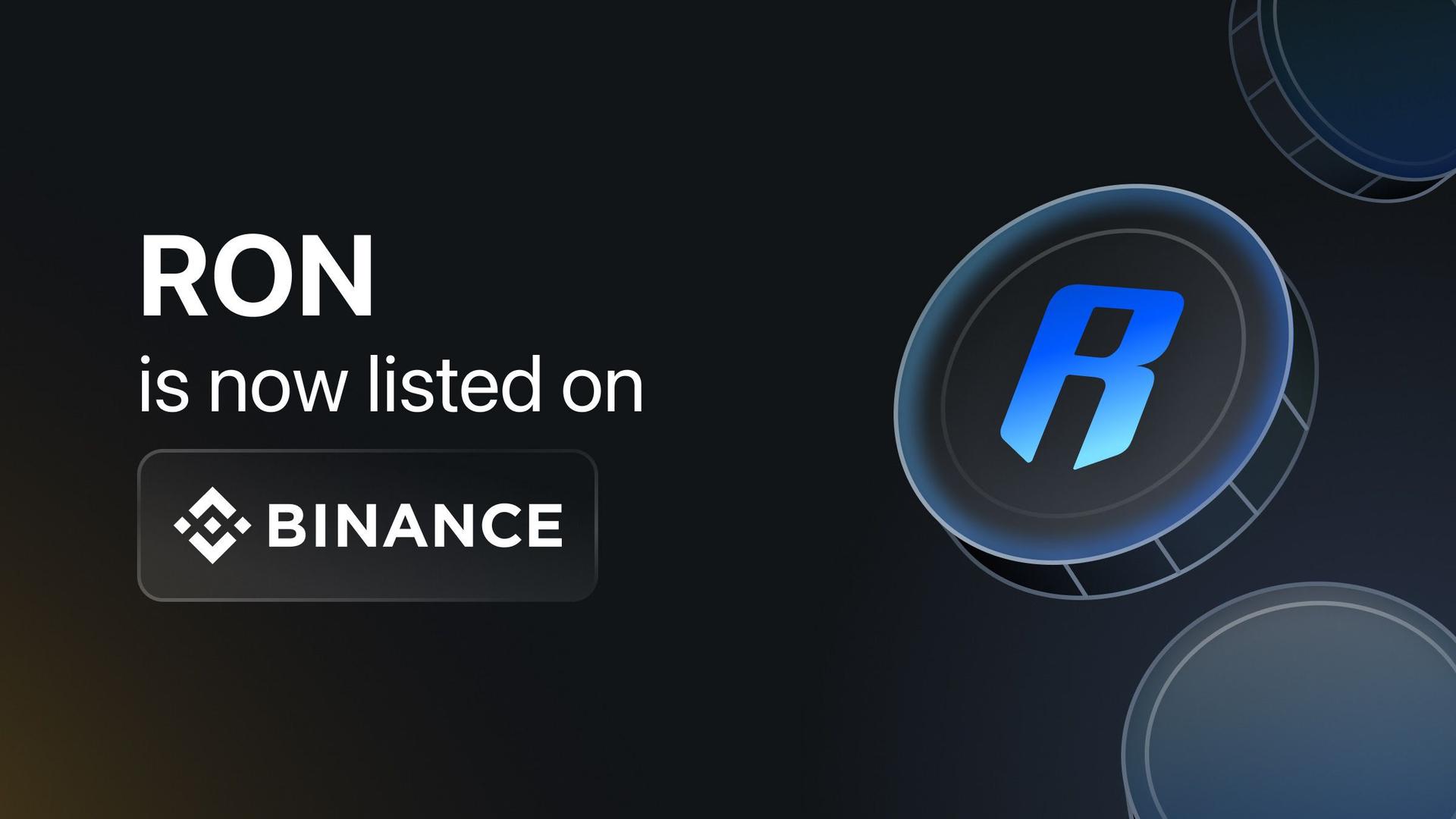 Ronin $RON 代幣現已登陸幣安 image